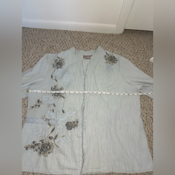 Chico's Gray Cape with Sparkly Shoulder Details size 3 or L - Picture 9 of 12